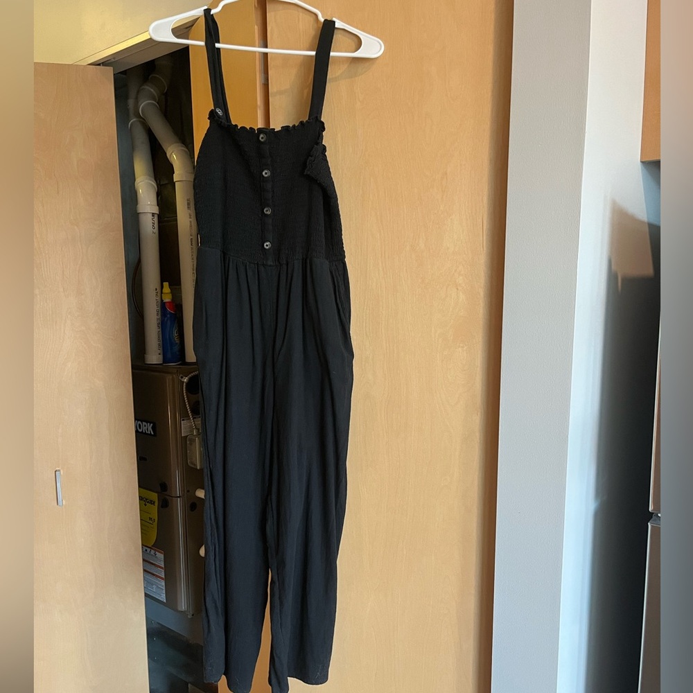 Hollister smocked romper wide leg jumpsuit. Black - size medium.